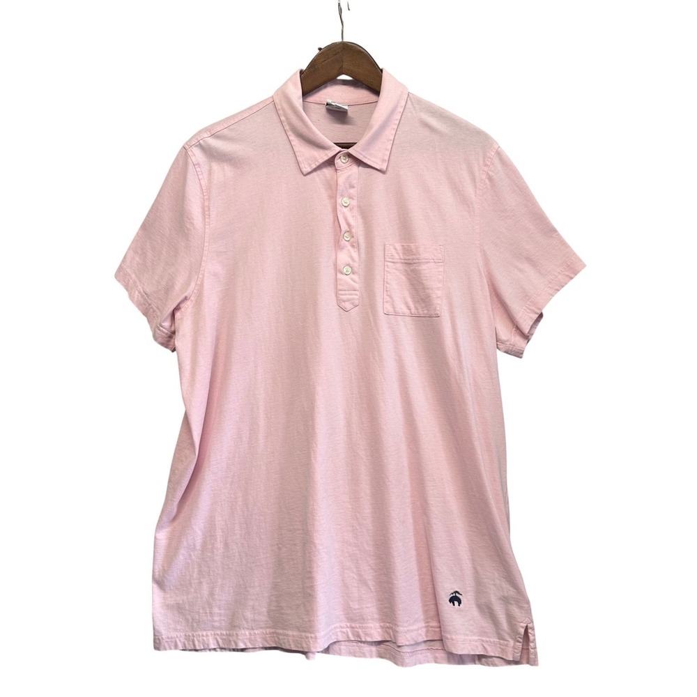 Brooks Brothers 1818 Mens XXL Slim Fit Pink Cotton Short Sleeve Polo Shirt Prepp